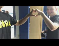 Collab ZarSubmissions - Two guys handshake heart black army shirt