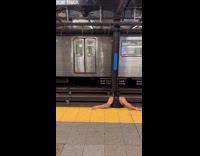 Man lowers himself onto subway tracks for basketball 