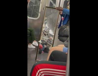 Broken mirror on train 