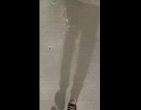 Guy walks on frozen pool water 