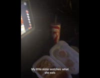 Girl watch Mukbang of same food she eats