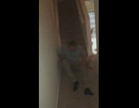 Grey shirt guy flips down stairs fail 