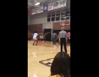Win half court buzzer beater basketball