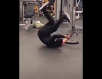 Guy dances to billie jean does Michael jackson anti gravity lean with exercise machine cables