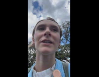 Woman chased by duck the second time