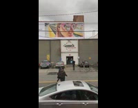 Guy walking into store horse head