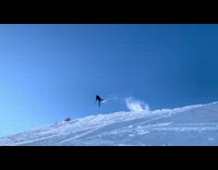Guy jumps over mountain on skis fail 