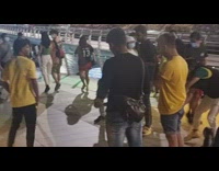 Man in yellow shirt tiktok dance at the park