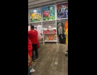 Group of people in line excited for kirby 