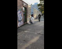 Girl upside down plastic inflatable bubble ball