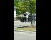 Man yellow shirt black face mask dance dubstep music