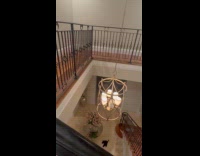 Dog shown food throws from second floor