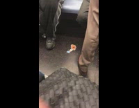 Yerrrr mouth stick stuck on the ground on subway train