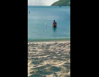 Collab IITW - Man shirtless photoshoot tripod on beach water