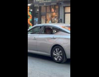 Car with scary doll by the window