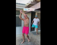 Two Men Swims to Tell Baby's Gender