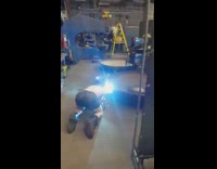 Shirtless guy welding doing suggestive poses while welding to a song 
