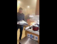 Friendsgiving dinner stop recording oven on fire