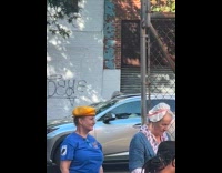 Old man dressed up in colonial costume