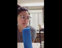 Grey shirt girl blue alexa whispers liquor 