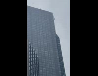 Sheets of ice and snow falling into nyc streets