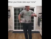 Guy dances with pack of beer Coors light