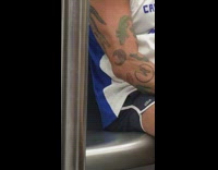 Guy wears blue Lacoste shorts on subway train #BluePointWhatTheL