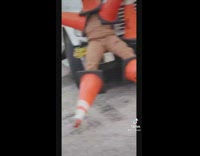 Guy in brown overalls compilation construction work 