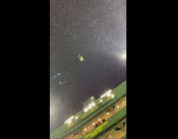 Parachute land flag american football field night