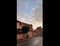 Submitter shows orange sky with rainbow 