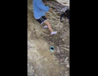 Collab VIBES - Girl slips on fish after its caught 