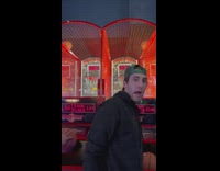 Guy throws basketball at  hoop game gets hit in face