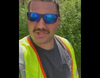 Guy is at work not the river 