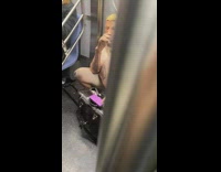 Guy in Trump baby costume dances on subway Part 2