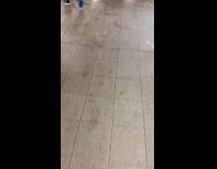 Train station ceiling leaks from heavy rain