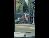 Four drag models costume front train stoplight