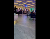 Man black jacket dance at hotel casino