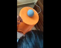 Toddler try to say alexa at speaker