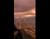 ClipsIG - Men Hang Out at Castle Ruins on  Mountaintop overlooking City