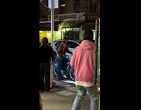 Guy helps girlfriend sit on bike basket part 2