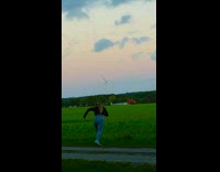 Woman tries to record a video and falls