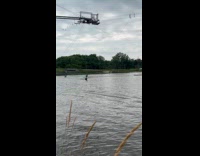 Collab SendItOfficiall - Man does stunt at wakeboarding competition