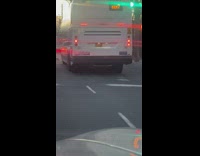 Bus Underside Hits Ground and Emits Spark