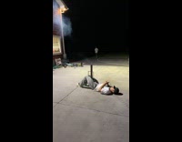 Fireworks misfire burns guy in the neck