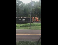 Train passes by with video waves by vibration