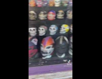 Guy picks gold mask and tries to kiss woman