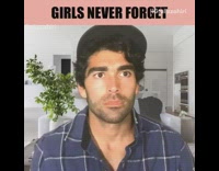 Girls never forget striped shirt guy 