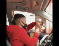 Red sweater guy speaks gibberish drive through 