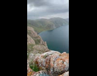 Blue shiny stone mineral with the ocean view Part 1