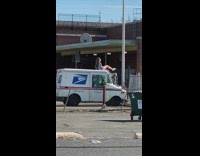 Collab IITW - girl sits on top post office car